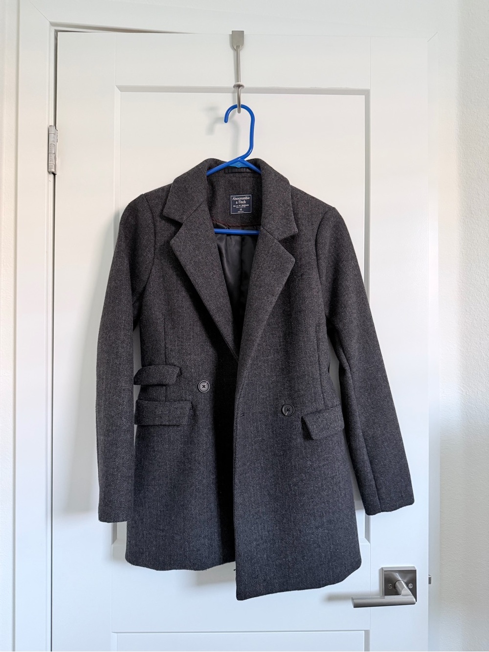 Abercrombie & Fitch Dark Charcoal Wool Peacoat